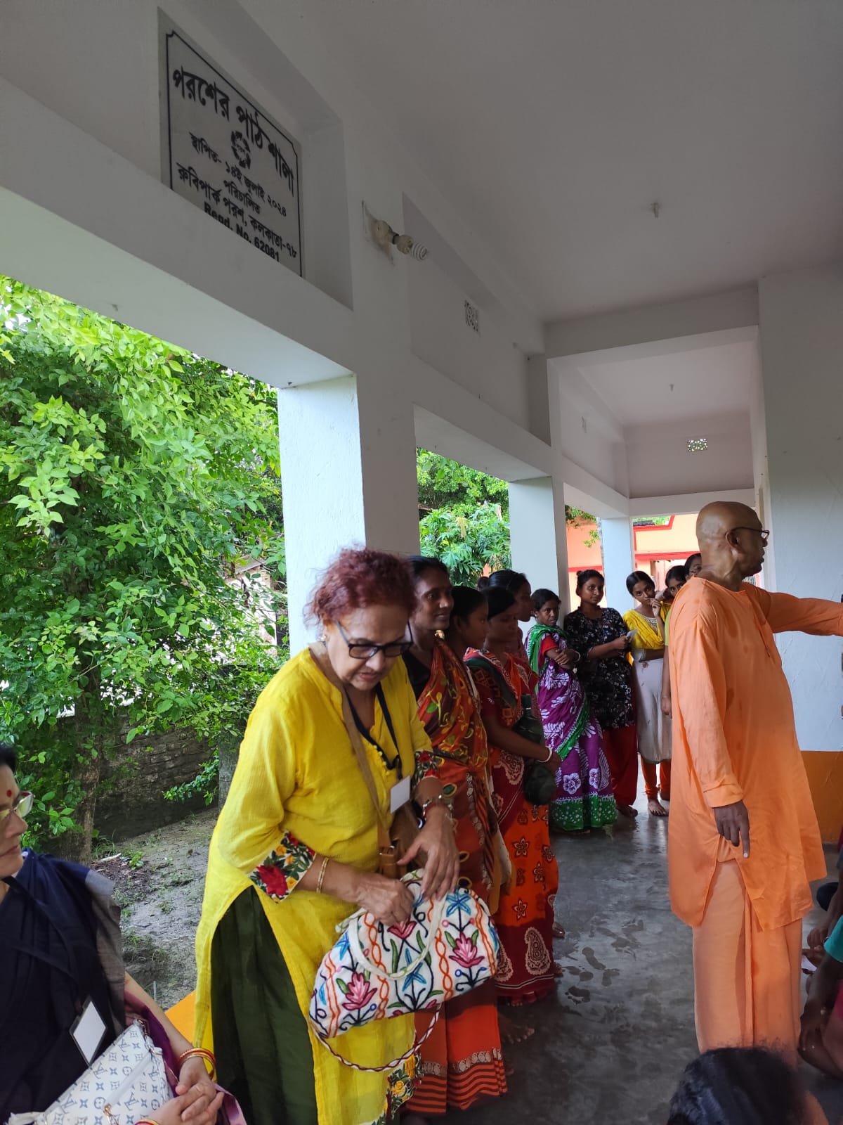 Visitors and local residents during service activity
